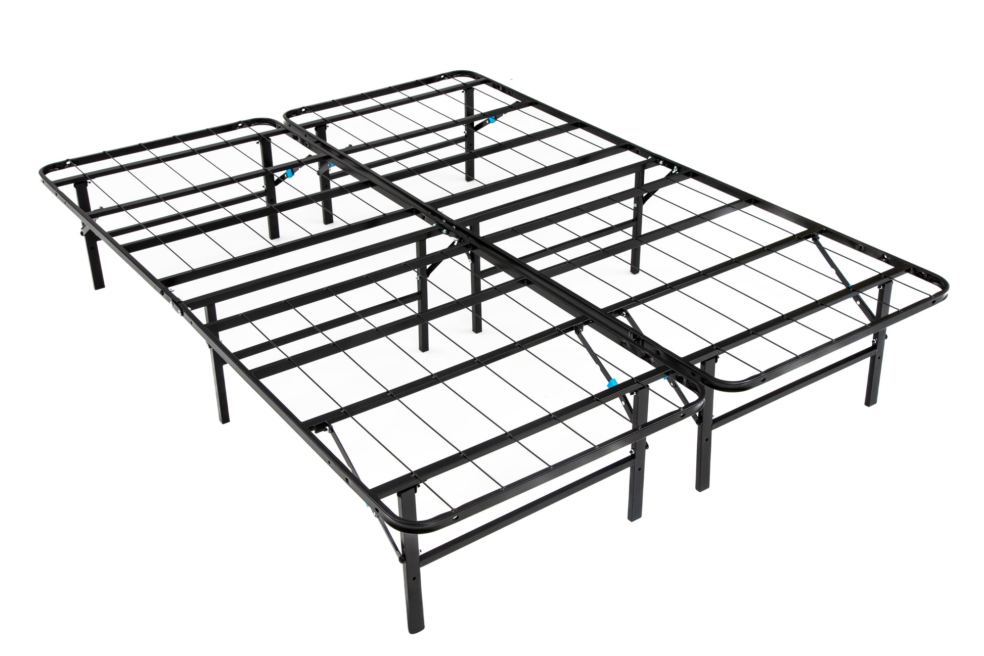W. Silver Products high-rise platform base.  All legs are recessed to allow this platform base to fit inside existing wood side rails.  Twelve legs for full, queen & king provide maximum support.  No tools assembly.